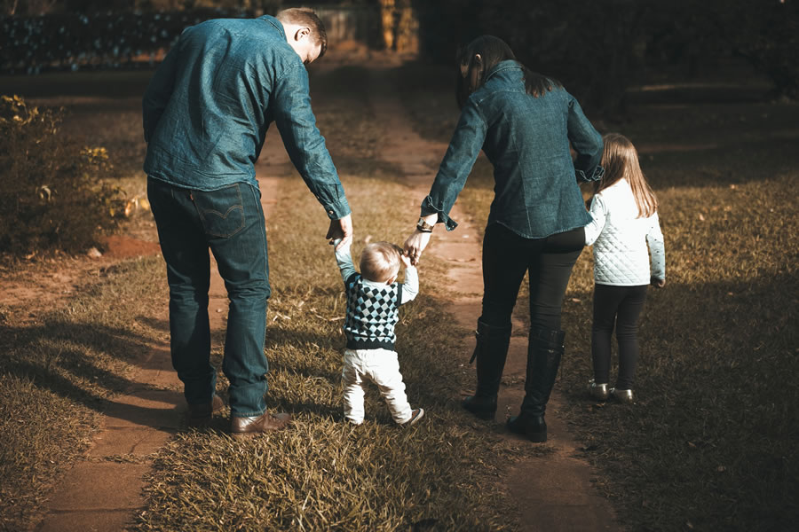 Family walking together