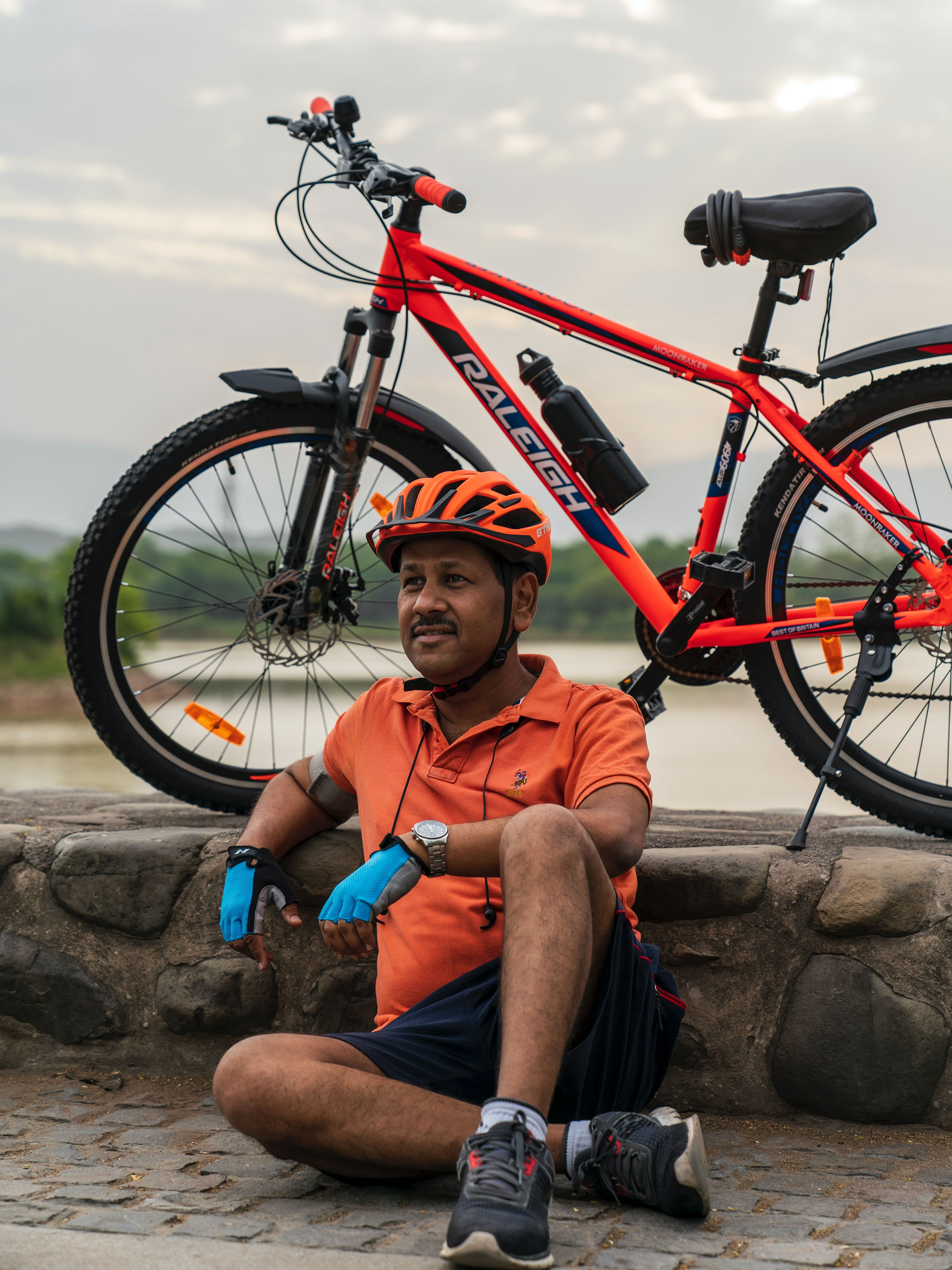 Man with a bicycle