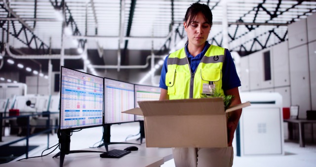 An employee in a warehouse