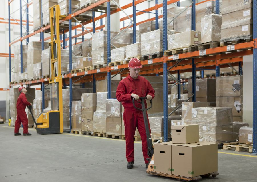 Workers in a warehouse