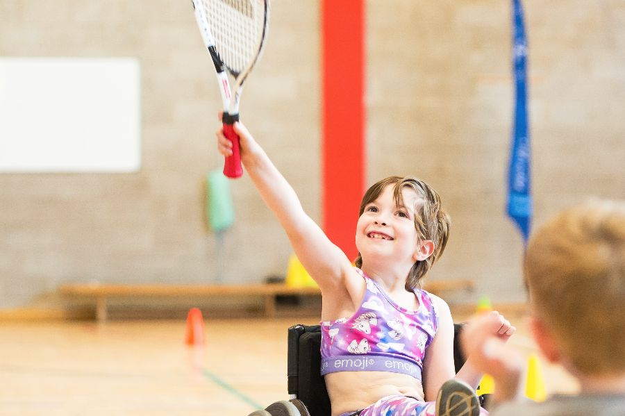 Young disabled athlete