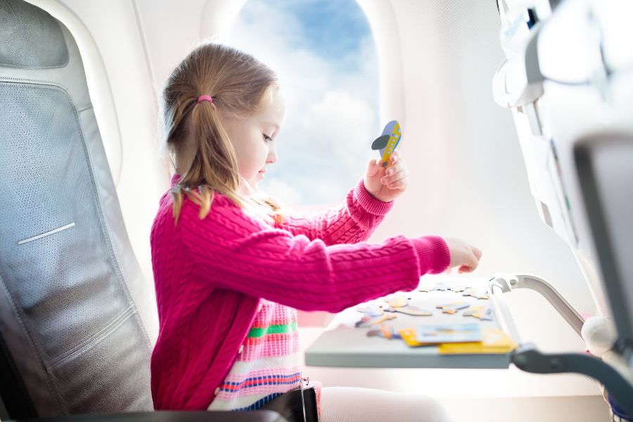 A child travelling on holiday