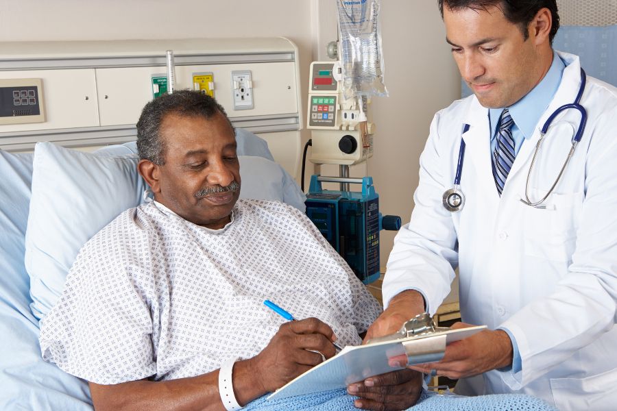 Doctor and patient in hospital