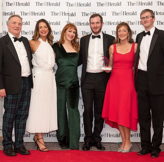 Allan McDougall Solicitors accepting their award at the Herald Law Awards 2021