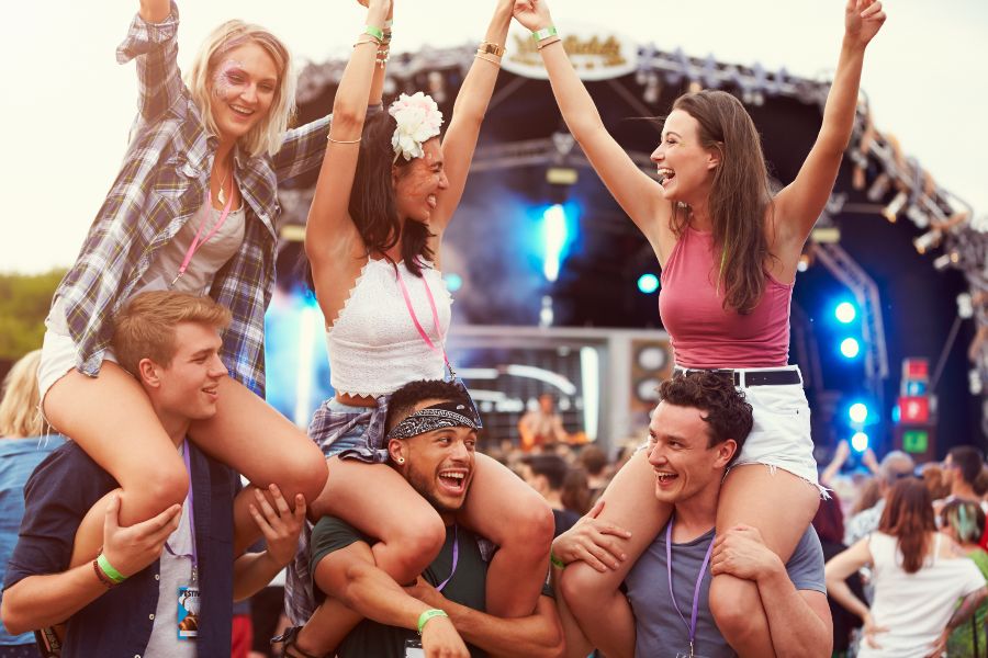 Young people at a festival